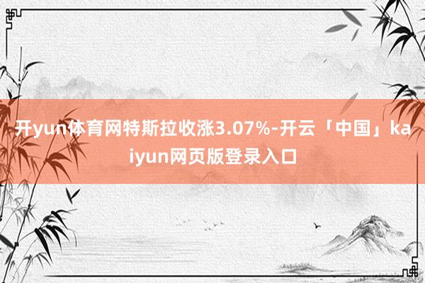 开yun体育网特斯拉收涨3.07%-开云「中国」kaiyun网页版登录入口